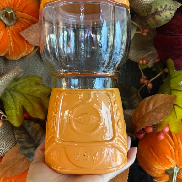 ✨NEW🎃Target Bullseye Playground Orange Pumpkin Glass Gumball Machine Jar🍭 - Picture 9 of 15